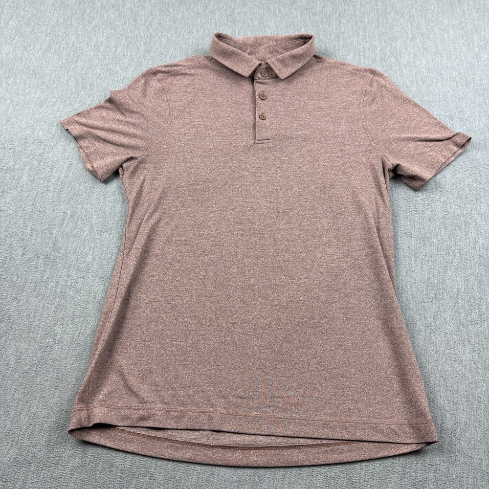 Lululemon Shirt Mens‎ Small Red Polo Evolution Stretch Performance Golf Classic